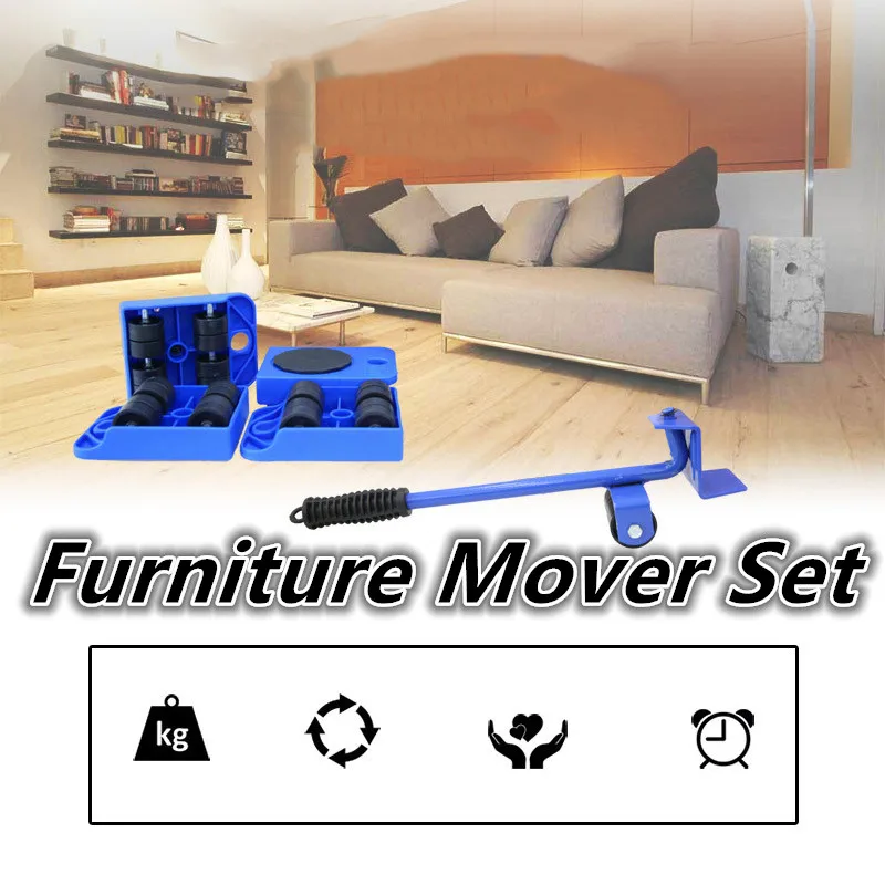 Furniture Mover  Furniture Lifter Heavy Professional Furniture Roller Move Tool Set Wheel Bar Mover Sliders Transporter Kit Trol