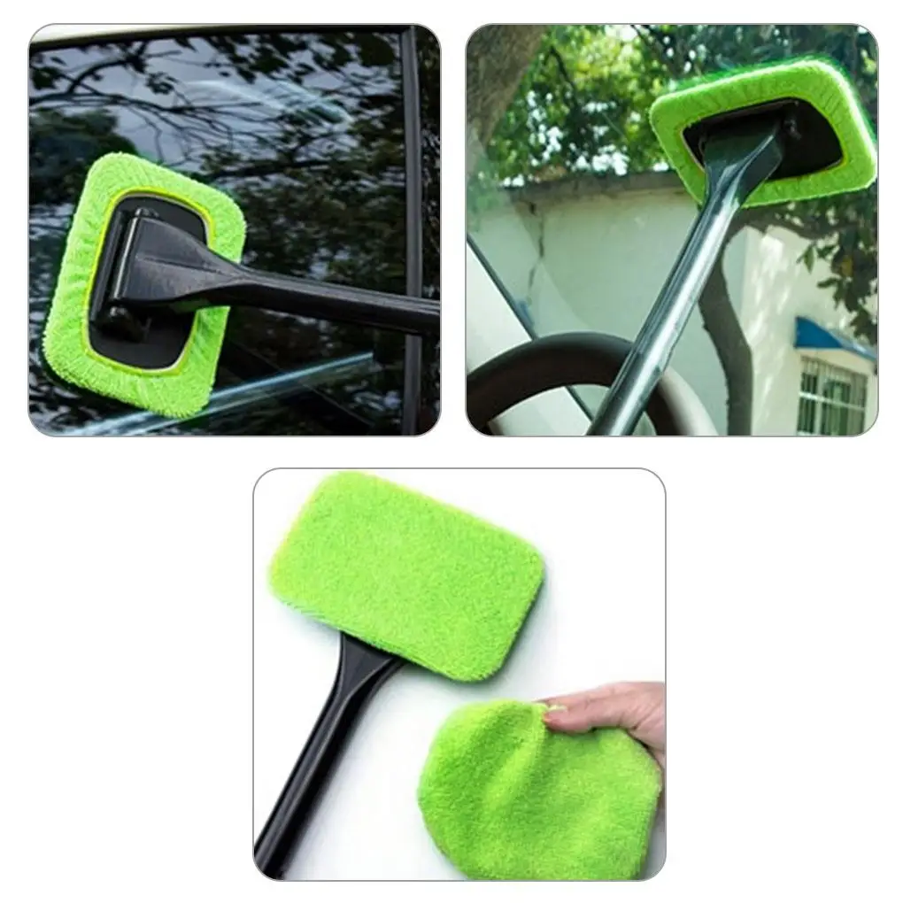 Car Window Cleaner Brush Kit Windshield Wiper Microfiber Wiper Cleaner Cleaning Brush Auto Cleaning Wash Tool With Long Handle