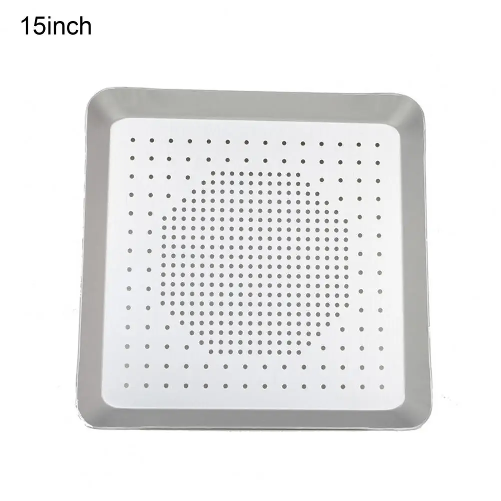 8/9/10/12/15 16 Inch Pizza Pan Baking Dishes Square Non-Stick Aluminium Alloy Punching Mesh Pizza Baking Pan Tray Kitchen Tool