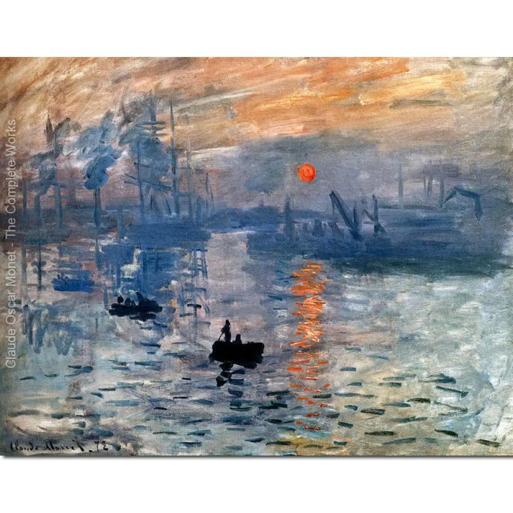 

Handmade Oil Painting Canvas Art Impression Sunrise By Claude Monet Artworks Seascape High Quality Office Lobby Wall Decor