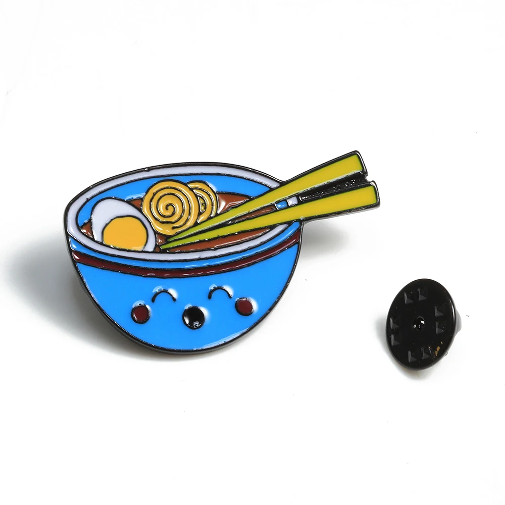 Japanese Cuisine Lunch Noodle Food Roll Salmon Brooch Enamel Pin Jacket Backpack Bag Reflective Pin Badge Fashion Children Gift