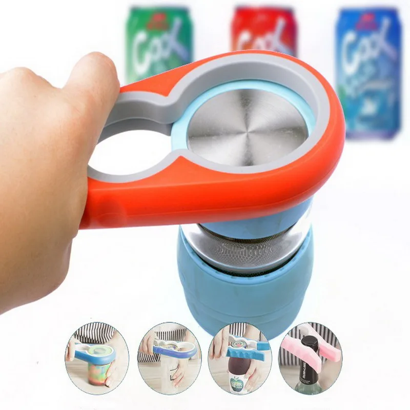 

4 in 1 Handy Anti-slip Can Lid Screw Opener for Pop/Beer Bottle Jar Opener Kitchen Twist Tool