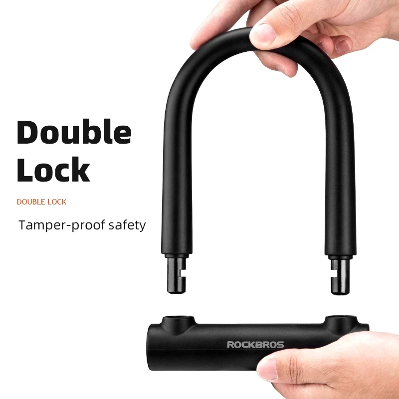 ROCKBROS Bike Lock Motorcycle Bicycle U Lock Anti-thief Lock For Bicycle Convenient Lock Frame Security Lock Keys Bike Parts