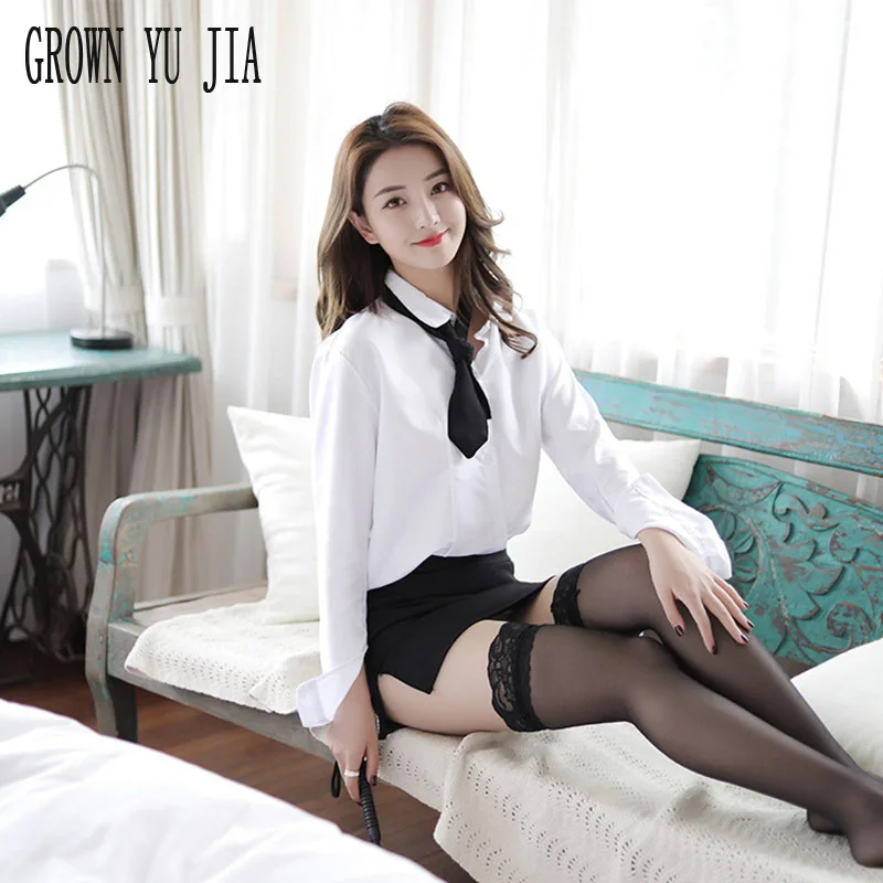 

Sexy Roleplay Intimates Teacher OL Uniform Office Cosplay Secretary Clothes Shirt Skirt Outfit Erotic Lingerie Stockings