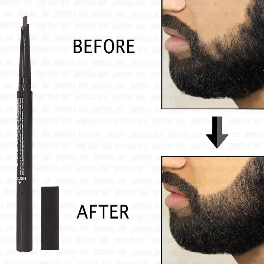 Beard Pen Beard Filler Pencil and Brush Male Mustache Repair Shape Effective Enhance Facial Hair