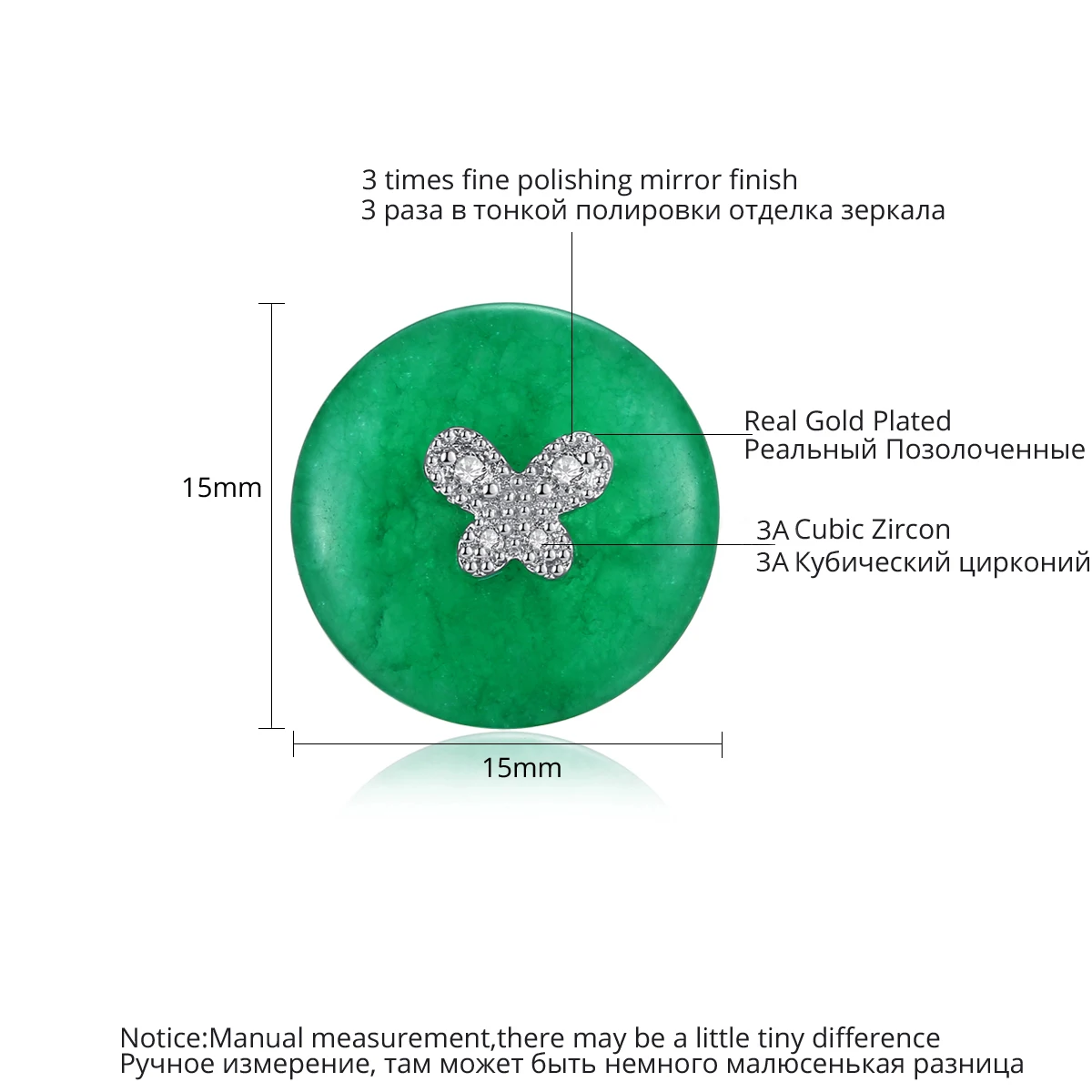 LUOTEEMI New Elegant Design Attractive Green Stones Round Stud Earring for Women Wedding Party Versatile Korean Jewelry for Girl