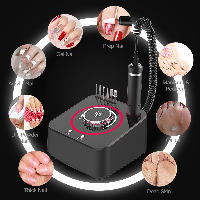 Poderoso 40000rpm elétrica máquina de broca do prego sem escova desktop prego lixadeira manicure máquina para unhas ferramentas prego profissional