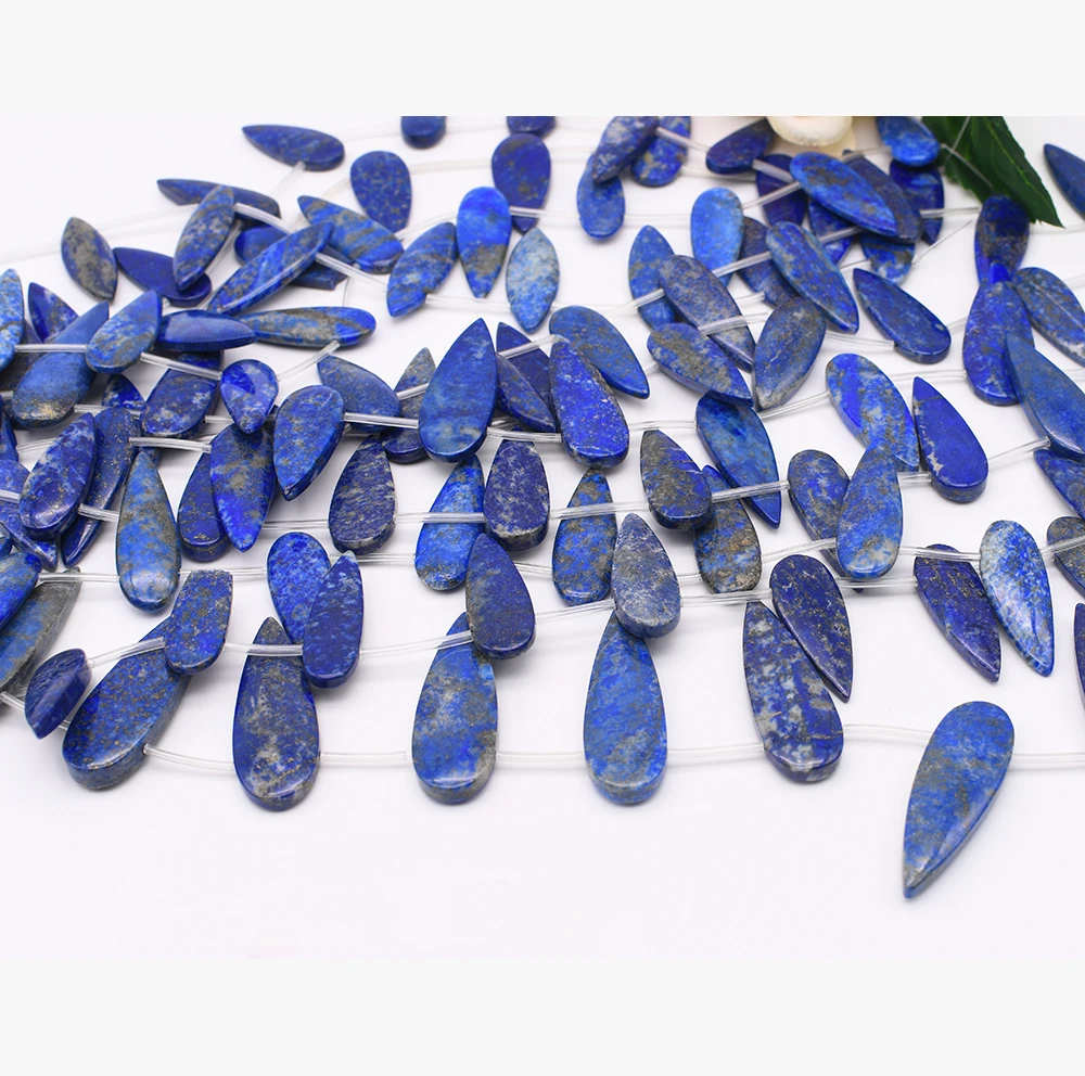 13-18x40-50mm wholesale natural Original Lapis lazuli Stone Beads Water Drop Beads 15.5