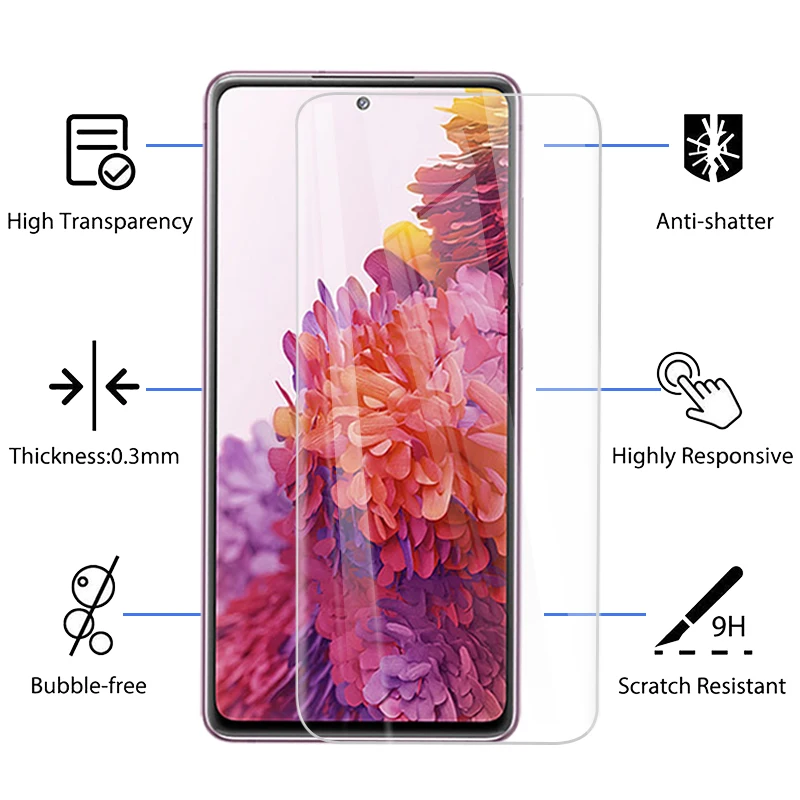 3 pçs vidro temperado para samsung galaxy s20 fe 4g 5g protetor de tela para samsung s20 fe samsun s20fe 4g 5g vidro protetor