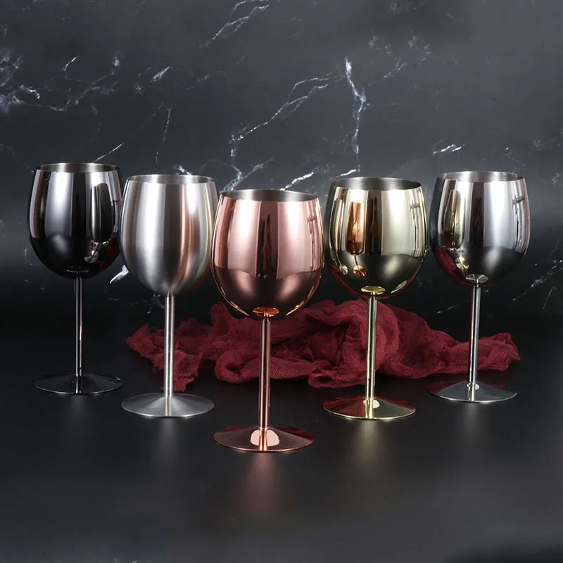 

304 stainless steel high foot red wine cup creative metal cocktail glass wine cup bar restaurant KTV Champagne Cup