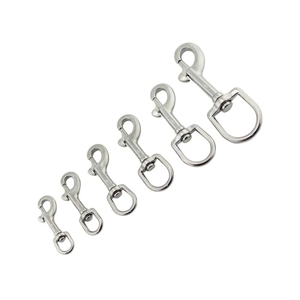 10 Pack Stainless Steel Swivel Eye Bolt Trigger Snap Hooks Marine Grade Single Ended  Snap Clips for Diving/Pet Leash/Keychain