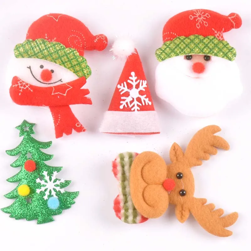 5pcs 50-80mm Christmas Decoration Patches DIY Scene New Year Xmas Tree Window Scrapbooking Decor c2325