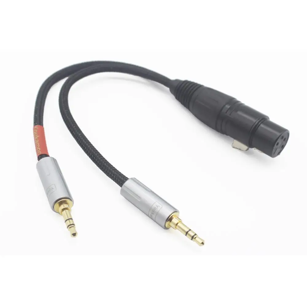 2x3.5mm 4 핀 XLR 여성 밸런스드 헤드폰 오디오 8 코어 실버 도금 어댑터 케이블 15CM PHA-3 [둘 다 3.5mm 균형]