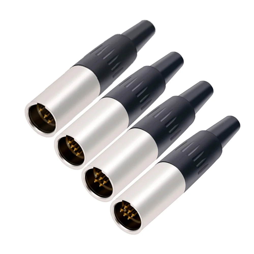 10pcs/lot Mini XLR 3/4/5/6Pins Male + Female Plug XLR Audio Microphone Connector MIC for Cable Soldering Straight Adapter