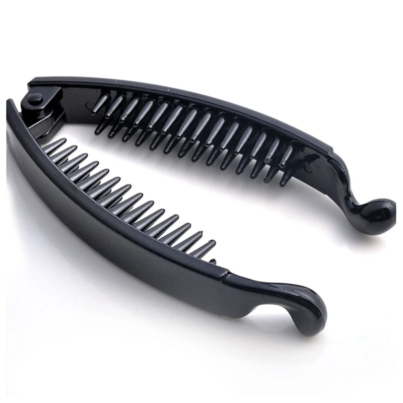 Plastic Hair Claws Clip Fish Shape Banana Barrettes Black Hairpins Hair Accessories For Women Hair Wrap Clamp Headdress Clips