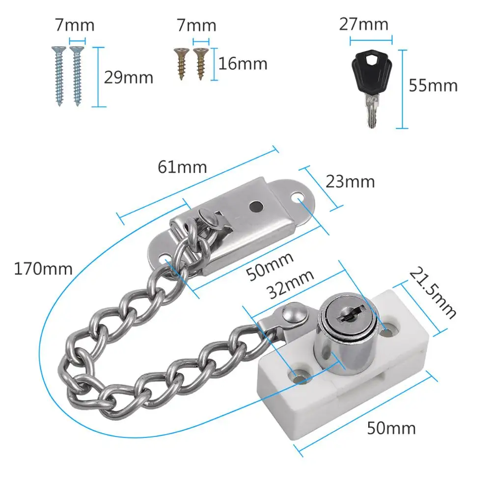 Neoteck 4 Pcs Window Door Restrictor White Child Baby Safety Security Lock Cable Catch Wire For Double HungWindows