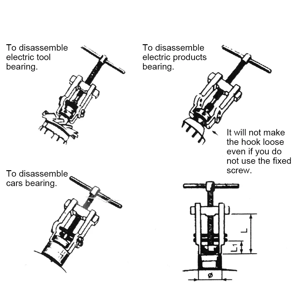 Forging Extractor Installation Armature Bearing Pullers Car Removal Tools Black Plated Two Jaws Repair Disassembly Gear Puller