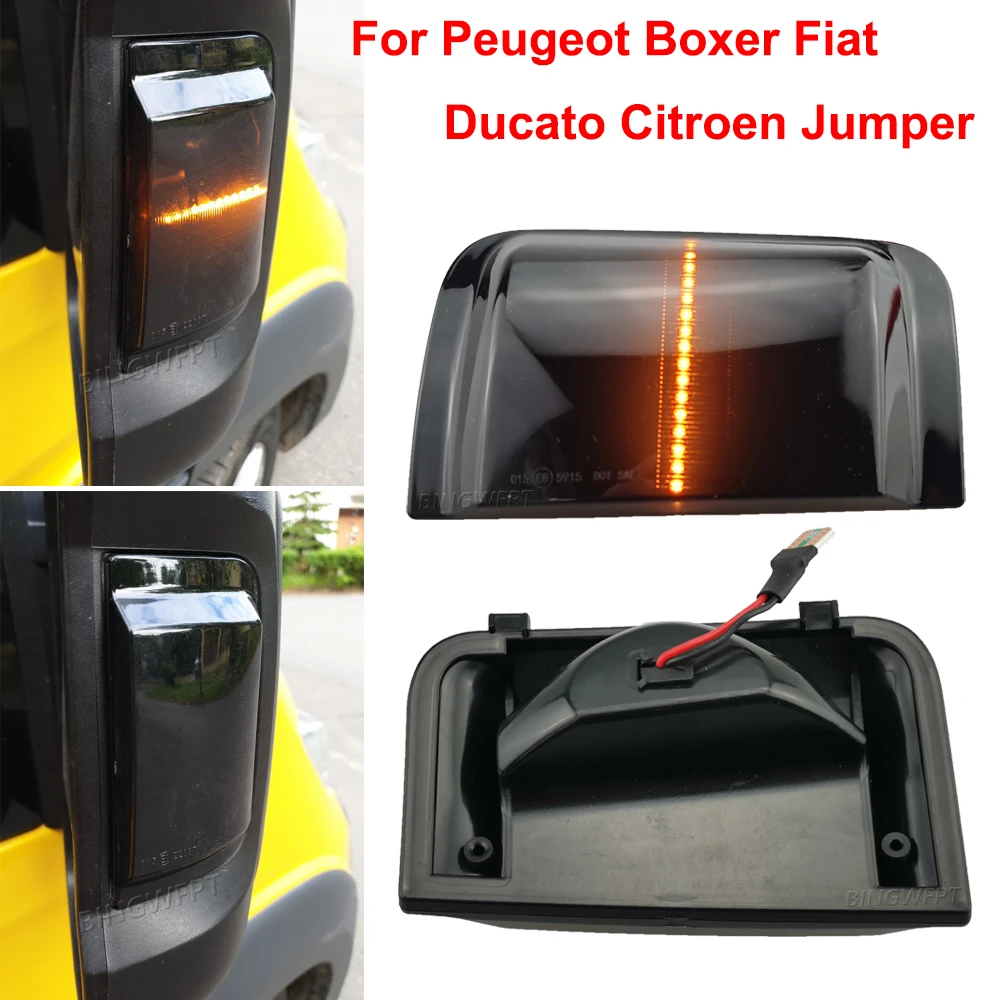 Pair For Peugeot Boxer Fiat Ducato Citroen Jumper 2006-2019 LED Turn Signal Light Side Wing Rearview Mirror Dynamic Blinker