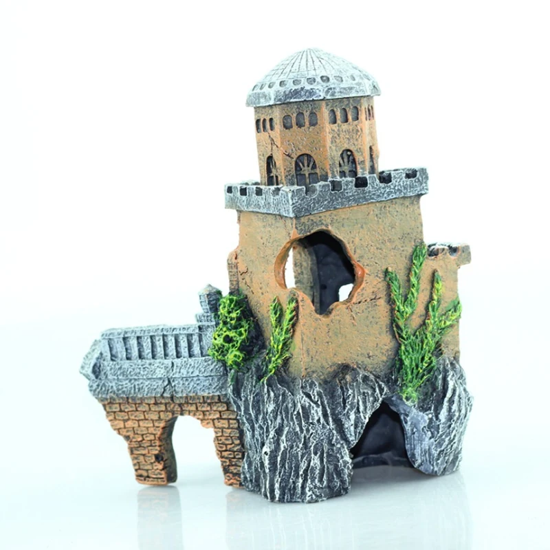 Fish Tank Aquarium Accessories Decoration Resin Castle House Aquarium Beautification Fish Tank Landscape Decoration Crafts