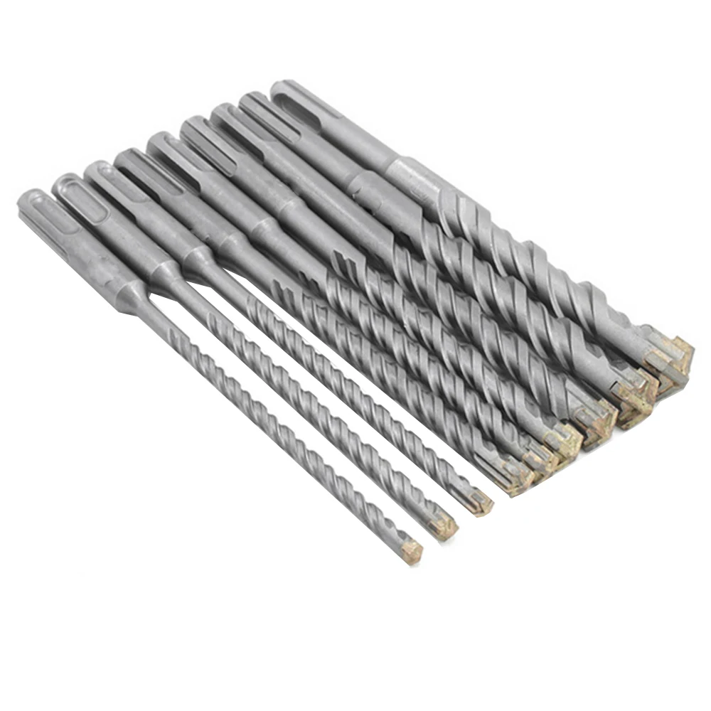 Juego de brocas para martillo eléctrico de 210mm, 6-16mm, tipo cruz, aleación de acero de tungsteno, SDS Plus, para mampostería, piedra de roca y hormigón, 6 unids/set