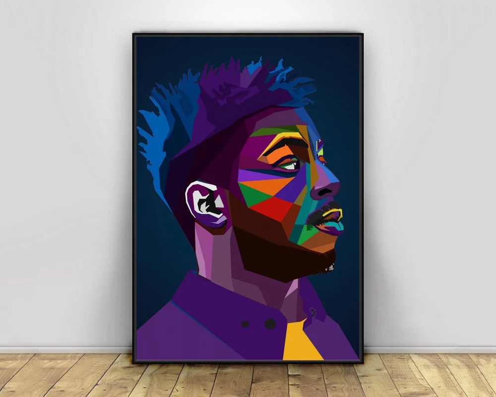 Isaiah Rashad Pop Art Hiphop Rapper Music Singer Poster Print Wall Art Canvas Painting Home Decor Canvas Print (No frame)