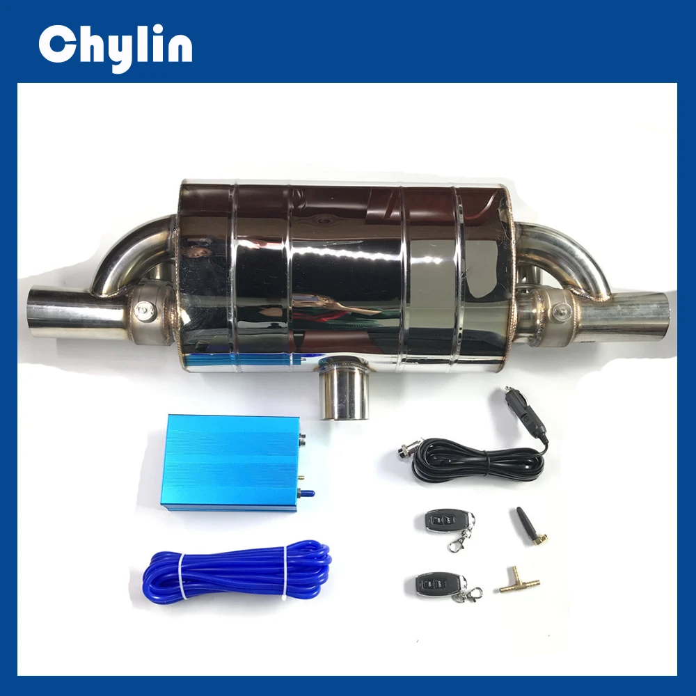 

Car exhaust pipe Vacuum pump Variable Valve Mufflers Remote control Stainless steel Universal T shape One In Two Out 63MM