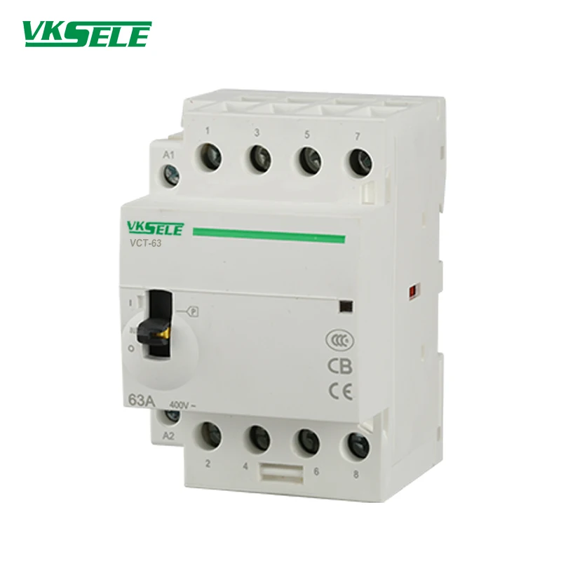 KCT-63M VKSELE KCT series 63amp 4 POLE24V 4NO 4NC 2NO2NC 220V Manual type modular contactor