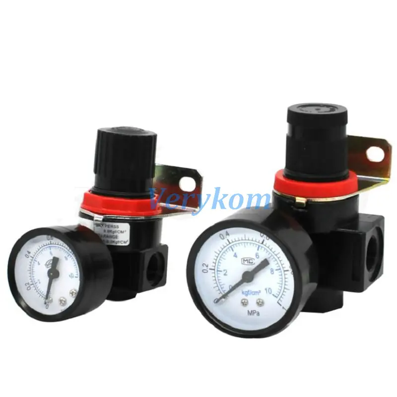 Verykom Pneumatic Pressure Reducing Valves Compressor Air Regulator With Bracket Meter Airtac AR1500 AR2000 BR2000 BR3000 BR4000