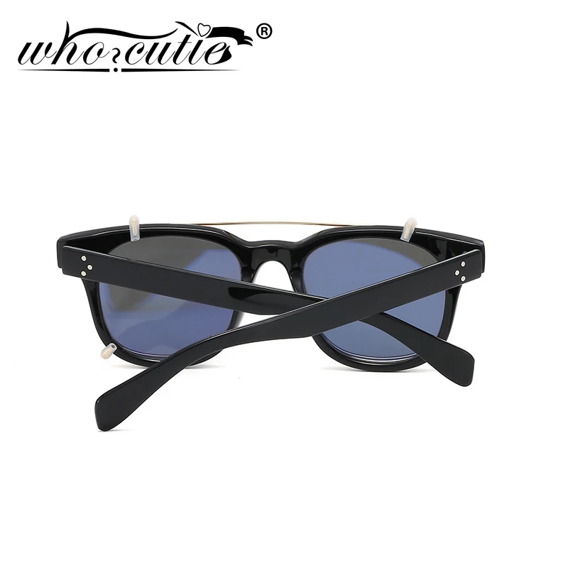 Fashion Steampunk Clip on Sunglasses Removable Lens Vintage Brand Design Three Dot Leopard Square Frame Flip Up Sun Glasses S188