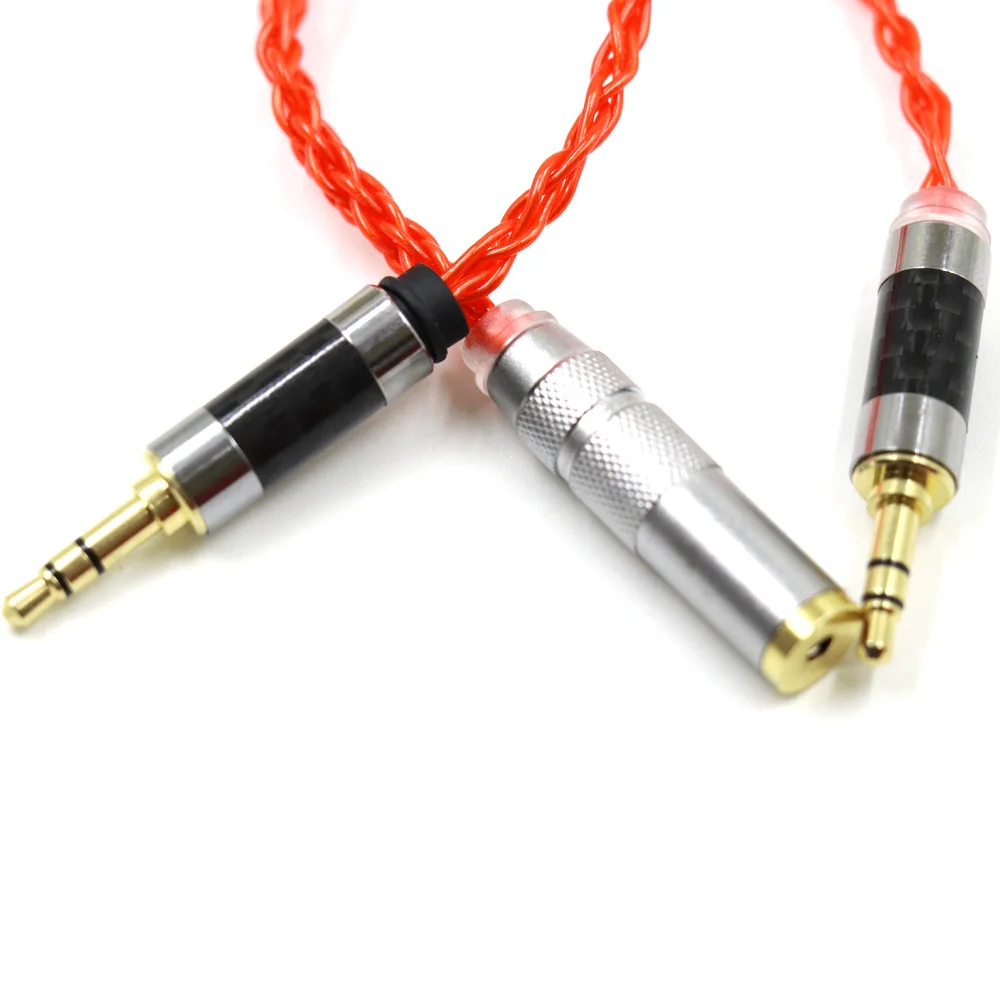 TOP-HiFi-Cable adaptador macho a hembra balanceado, adaptador de 10cm, UP-OCC, individual, plateado, cristal, 2x3,5mm, 4,4mm, naranja, para PHA-3 Pono Player