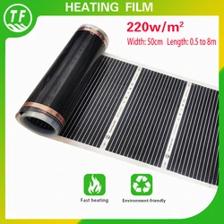 220W/M2 Far-Infrared Electric Floor Heating Film AC220V 50cm Width All Size Warming Mat Suitable for Floor Ceiling Wall