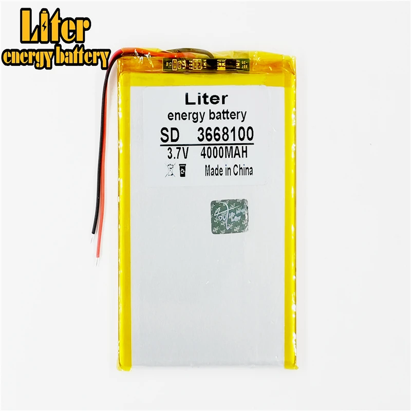 3.7V 4000mAh 3668100 Universal Li-ion battery for tablet pc 7 inch 8 inch 9 inch Mp3 MP4 MP5 GPS DVD e-book