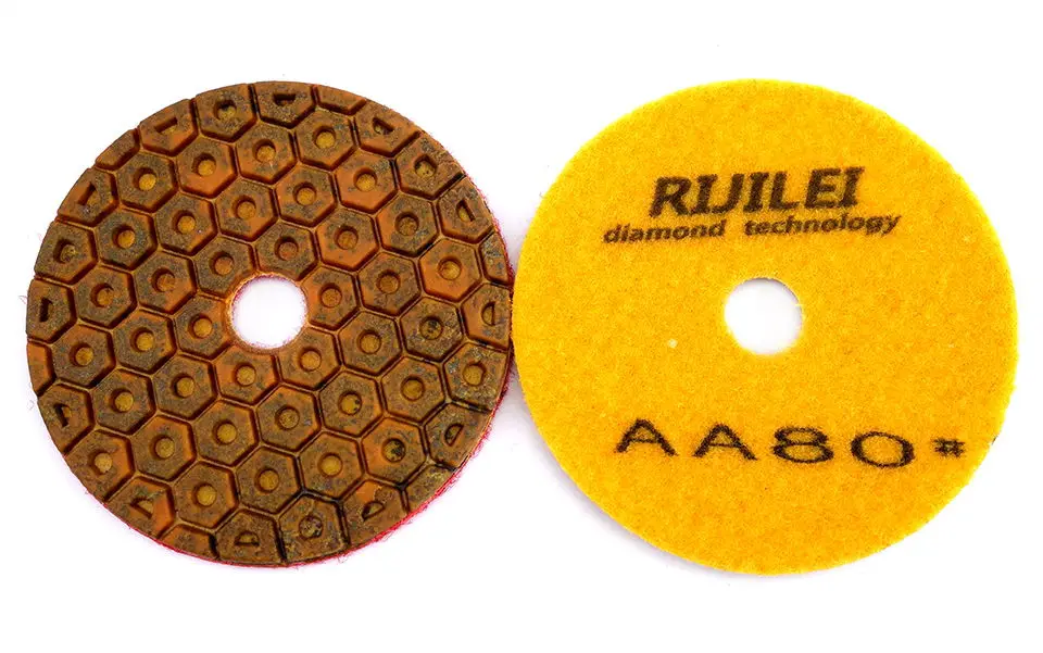 RIJILEI 4 Zoll Super-Steinpolierpads 6-Stufen-Hybrid Extra Hartes Material Nasspolierpad für Granit Marmor Schleifscheiben – Detail 8