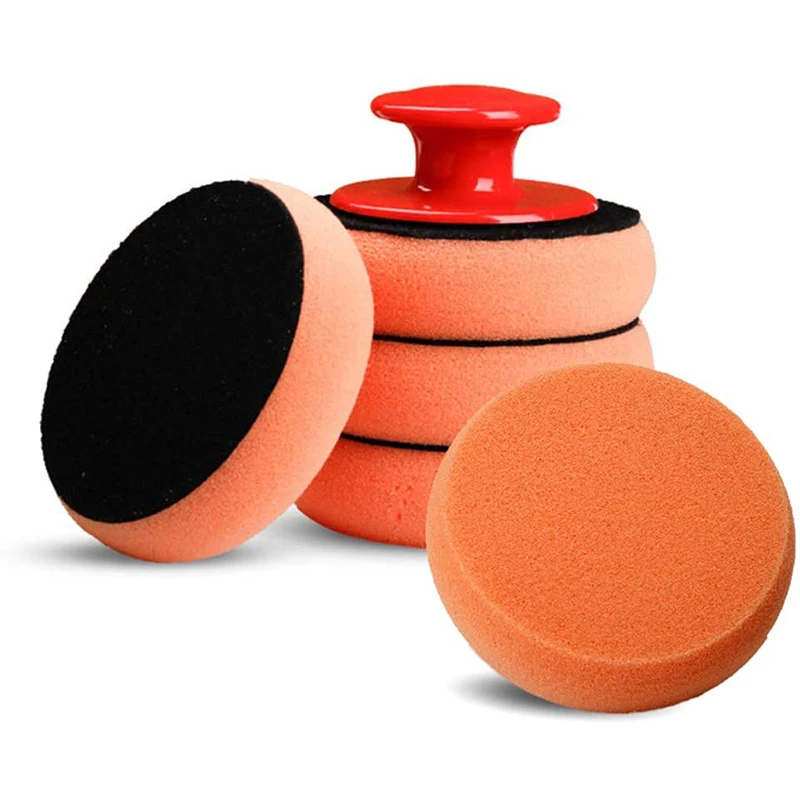 

5Pcs/Set Car Wax Wash Polish Pad Sponge Cleaning Foam Kit Microfiber Applicator Pads with Gripper Handle Auto Car-Styling