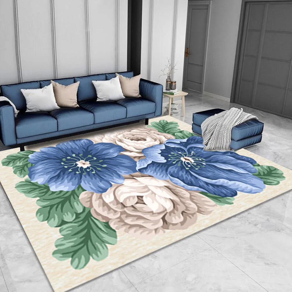 

3D Flower Carpets for Living Room Bedroom Area Rugs Kids Room Kitchen Stairs Carpet Anti-skid Hotel Corridor Mat Hallway Doormat