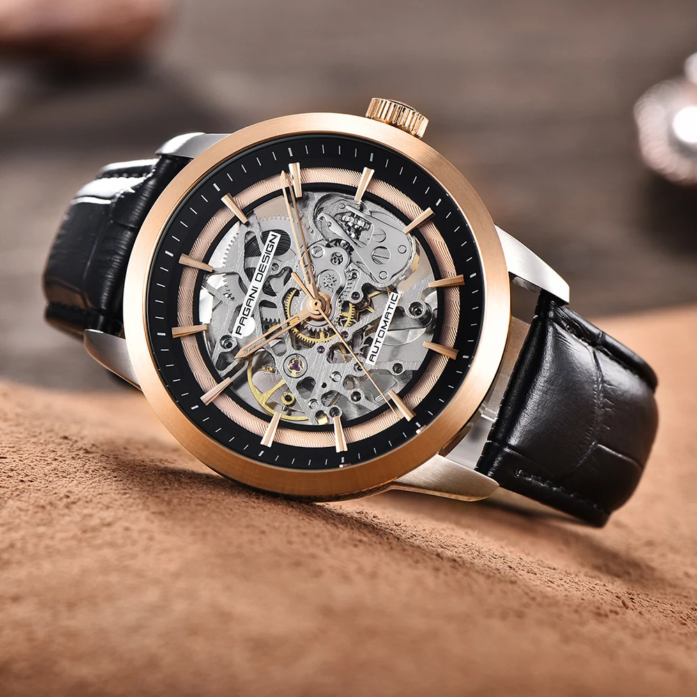 PAGANI DESIGN Top Brand New Men Wrist Watches Hot Sale 2020 Skeleton Hollow Leather  Luxury Mechanical Watch Relogio Masculino