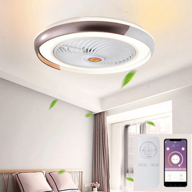 

Modern Ceiling Fan with led Light lamp Remote Control Mobile app for Bedroom Dining Room 110v/220v smart Ventilador De Tech