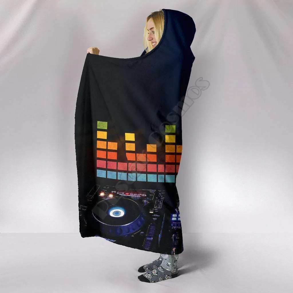 DJ Equalize 3D Printed Wearable Blanket Adults For Kids Various Types Hooded Blanket Fleece blanket