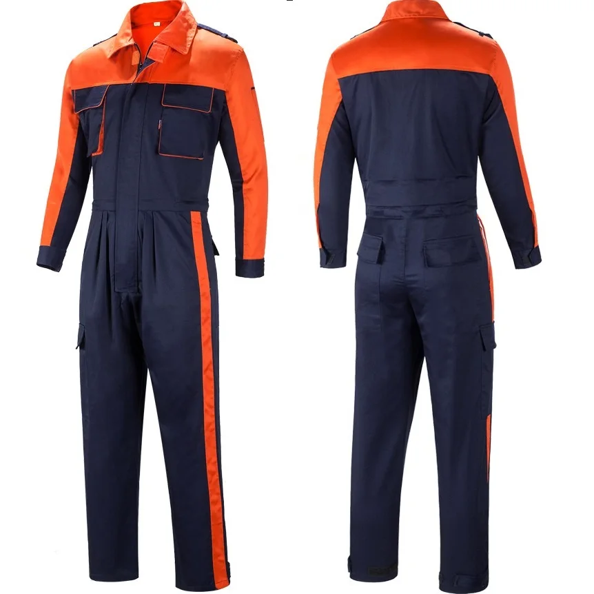 Durable Work Overalls Two tones Cargo pants Coverall Protective Romper Repairman Jumpsuit Mechanics Labor Safety Working Uniform