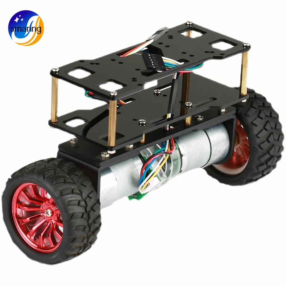 معدن 2WD سيارة توازن ذكية الشاسيه 72 مللي متر المطاط عجلة مع JGA25 موتور قاعة سرعة كهروضوئي سرعة قياس لنموذج الروبوت