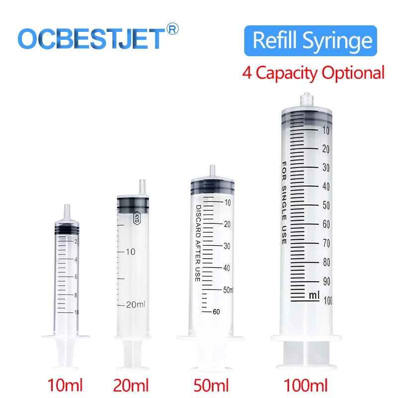 Plastic Syringe For Hydroponics Analyze Measuring Cubs Nutrients Syringe For Inject Ink Cartridge Pets Cat Feeders (4 capacity)