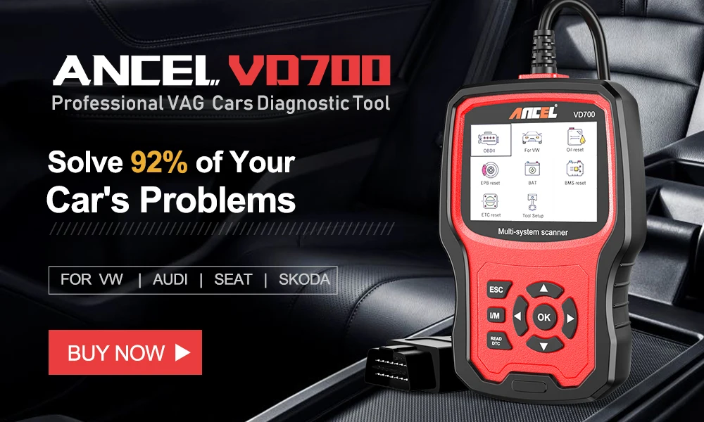 Ancel VD700 OBD2 Automotive Scanner Full System Diagnose ABS EPB TPMS DPF Reset For VAG VW Audi Skoda Seat Car Diagnosis Tools
