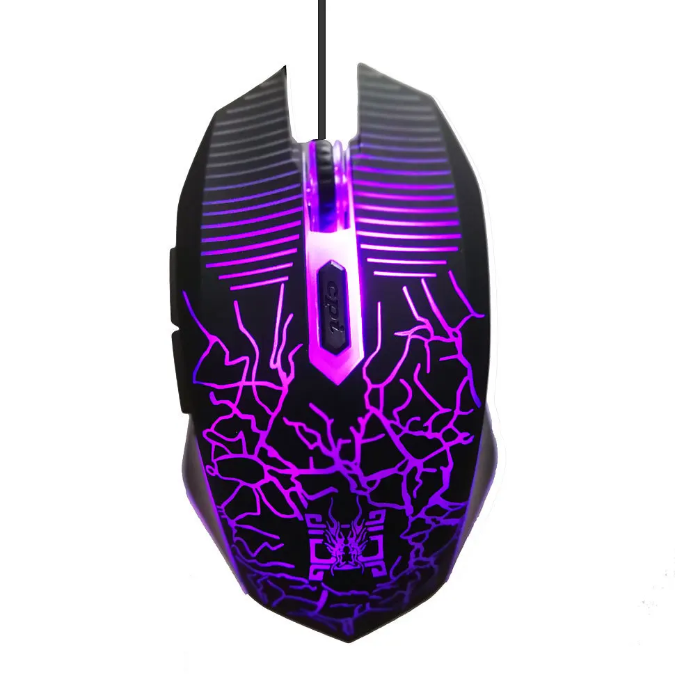 Мышь Компьютерная Проводная с подсветкой, 1600DPI, 6 кнопок