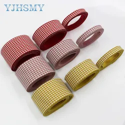 L-20918-997 Multi-size 5 Yard lattice Velvet Double-sided Ribbon, Diy Handmade Bow Hair Ornament ribbon Fabric webbing