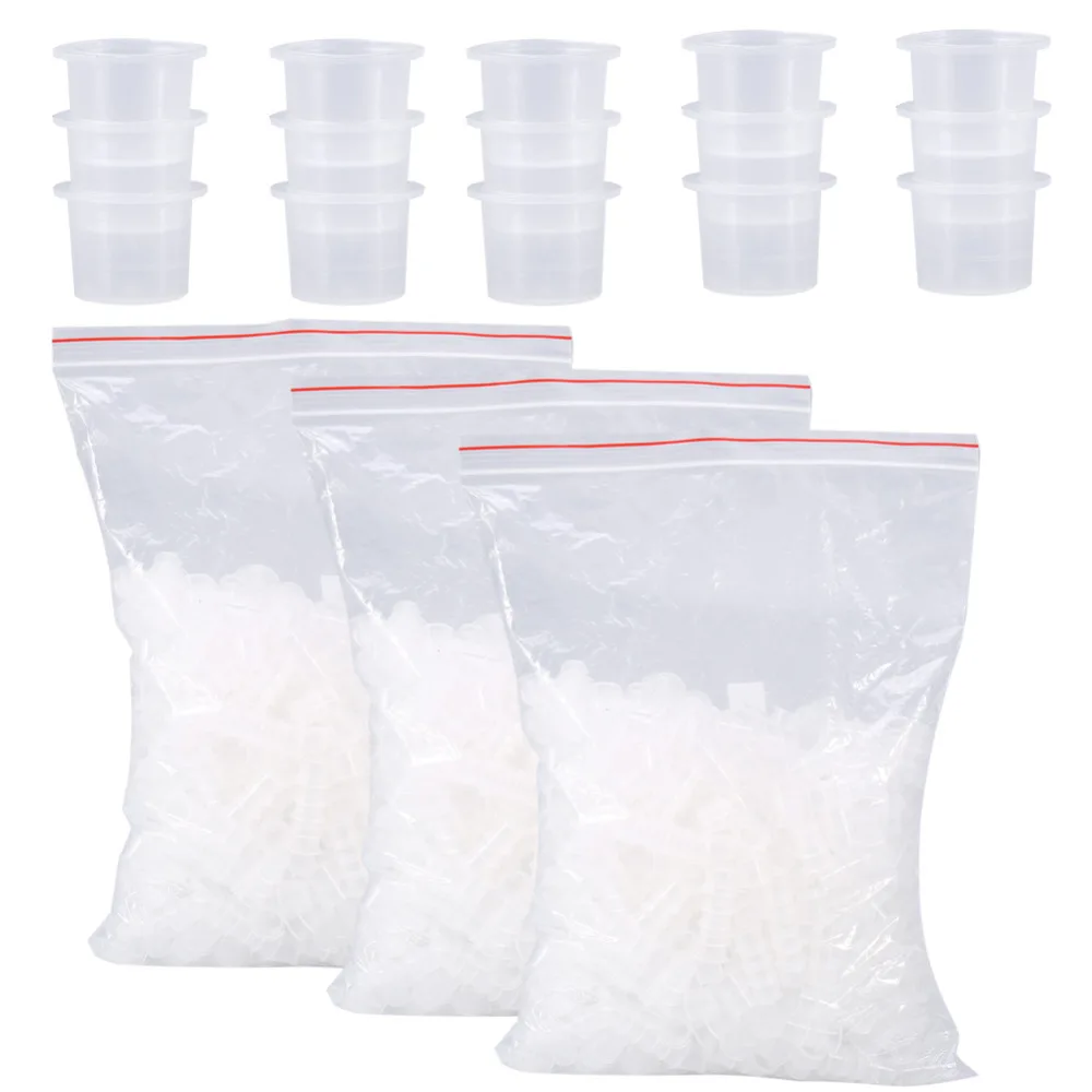 100pcs Microblading S/M/L Plastic Disposable Tattoo Ink Cups Permanent Makeup Pigment Clear Holder Container Caps