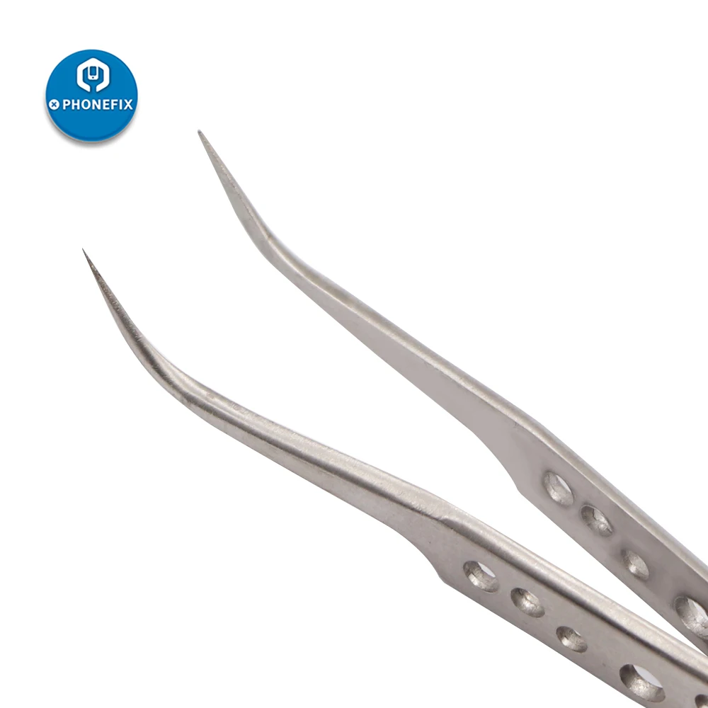 Industri Pinset Presisi Anti-Static Pinset Stainless Forceps untuk Ponsel PCB Komponen Elektronik Perbaikan