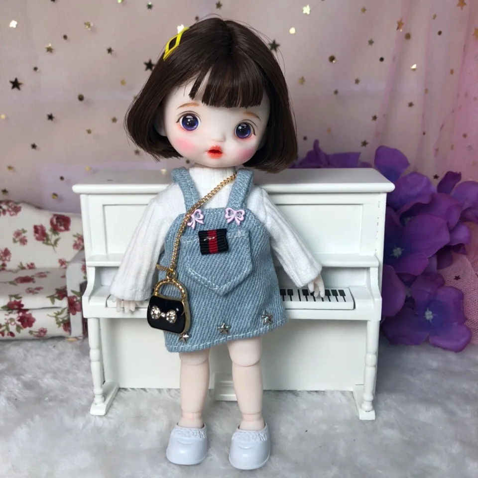 1/8 Skala Handmade Exquisite Makeup BJD 16CM Princess Doll Super Cute Fashion Suit OB11 Joints Body Figure Dolls Toy Gift C1599