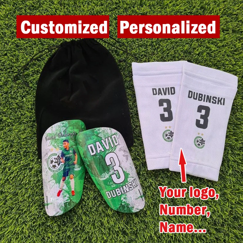 Customized 1 Pair Soccer Football Shin Guard Teens Socks Pads Professional Shields Legging Shinguards Sleeves Protective Gear