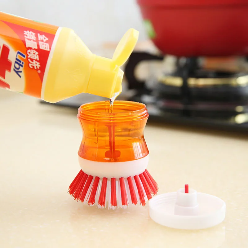 1Pcs Kitchen Brush Wash Pot Brush Cleaning Brush Washing Utensils Pot Dish Brush With Washing Up Liquid Household Cleaning