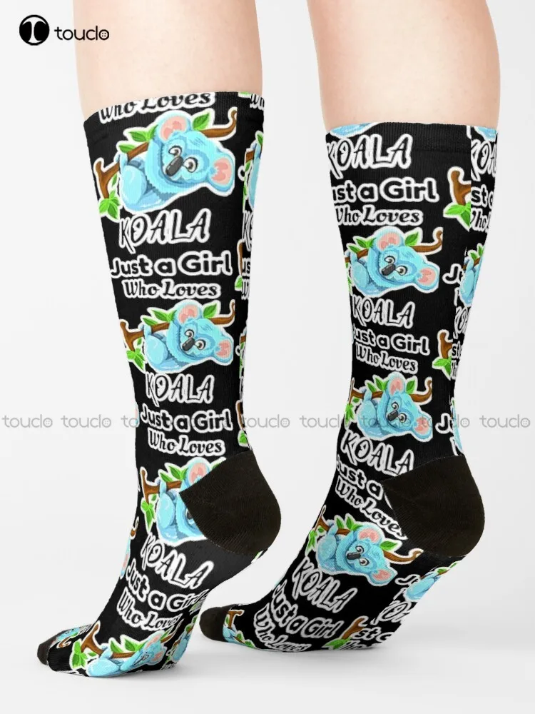 Calcetines abstractos de vaca personalizados para adultos y adolescentes, Just A Girl Who panes Koala, Unisex, nuevo